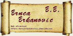 Brnča Brkanović vizit kartica